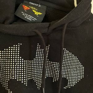 Batman bedazzled cropped hoodie
